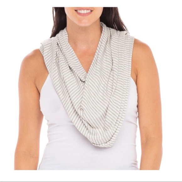 Secret Treasures Nursing Cover-up  Gray Stripes Soft Knit Fits size S, M & L - Picture 3 of 9